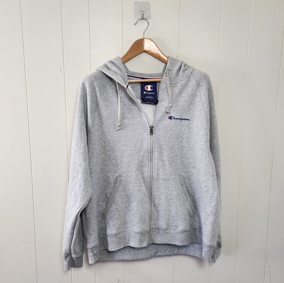 Champion Full Zip up Gray Sweatshirt Powerblend Hoodie Plus 2X New NWT Gift - Picture 3 of 12